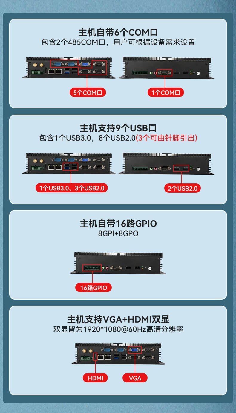 PA真人集团无风扇嵌入式工控机,车队管理系统工业电脑,DTB-3002-J1900