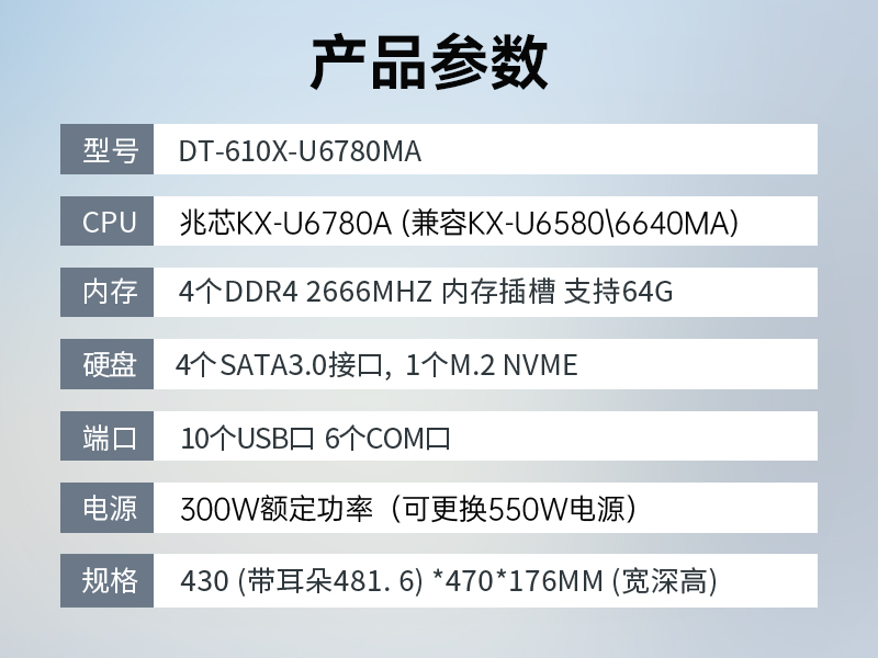 PA真人集团国产化工控机,工业控制计算机,DT-610X-U6780MA
