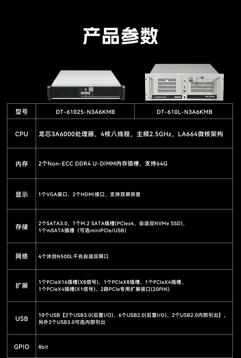 PA真人集团国产龙芯工控机,3A6000四核八线程工业主机,DT-61025-N3A6KMB.jpg
